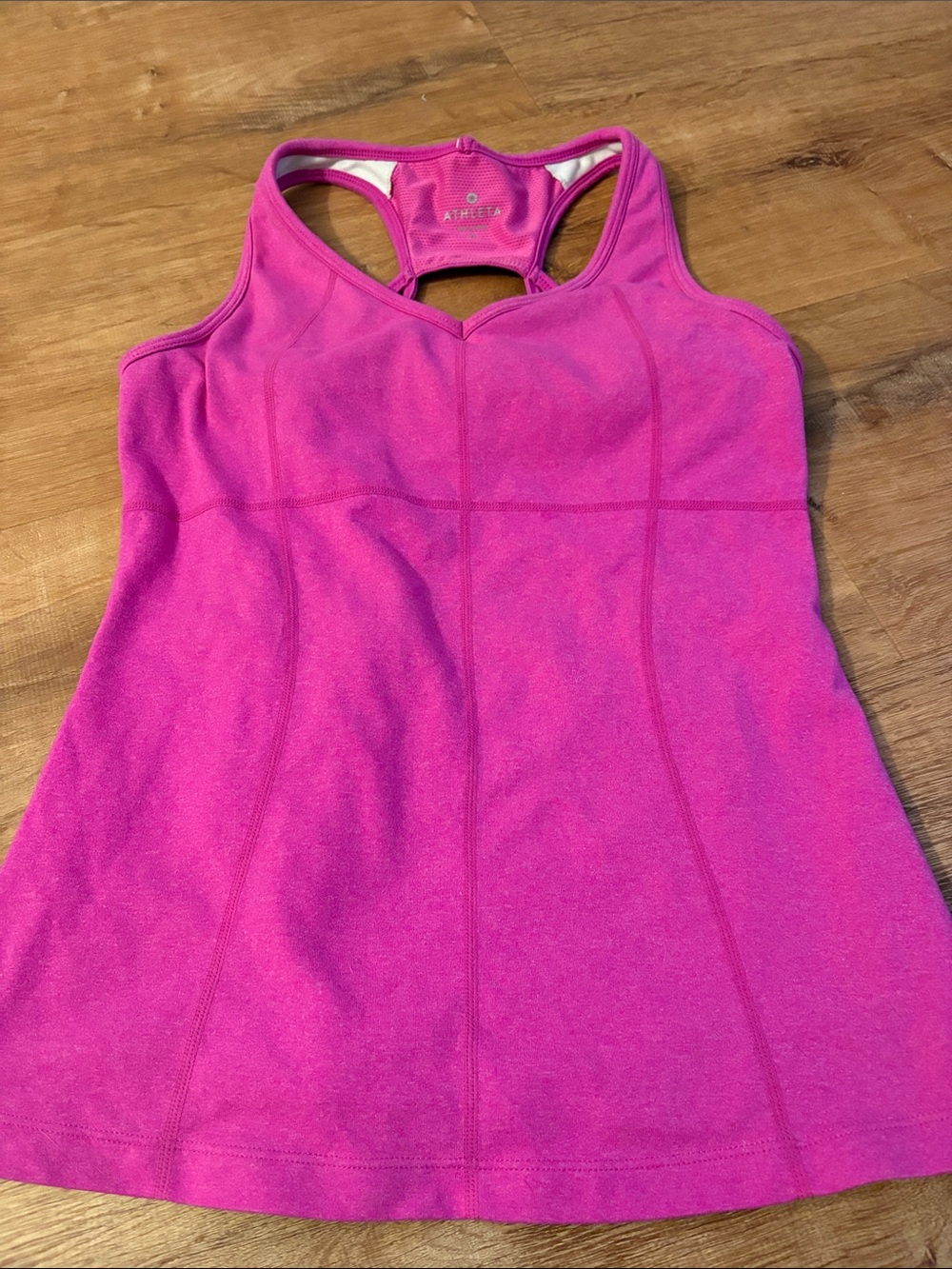 Athleta Hot Pink Racerback Performance Tank with Shelf Bra size Small
